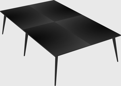 Shared rectangular office desk system