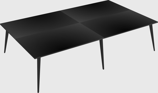 Shared rectangular office desk system
