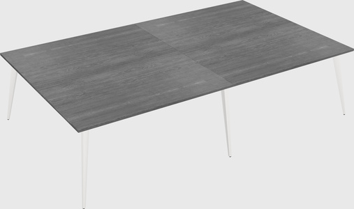 Shared rectangular office desk system