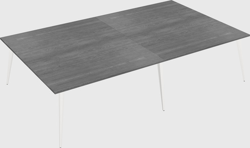 Shared rectangular office desk system