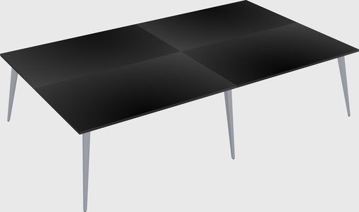 Shared rectangular office desk system