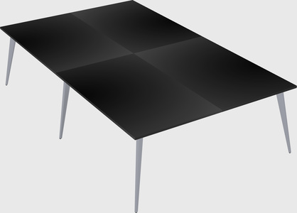 Shared rectangular office desk system
