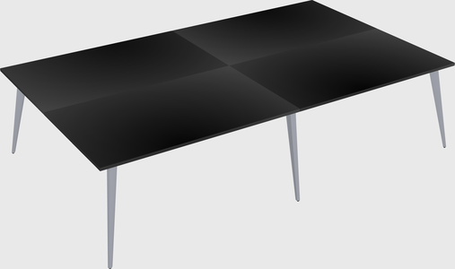Shared rectangular office desk system