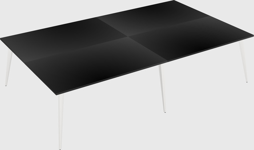 Shared rectangular office desk system