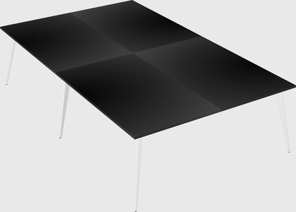 Shared rectangular office desk system