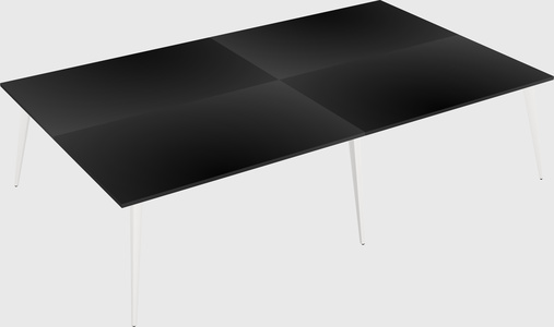 Shared rectangular office desk system