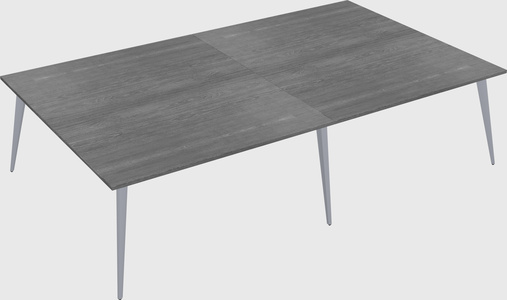 Shared rectangular office desk system