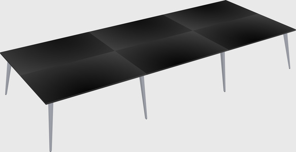 Shared rectangular office desk system
