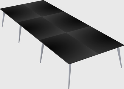 Shared rectangular office desk system