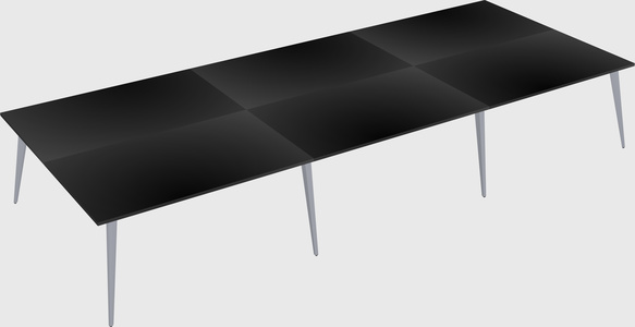 Shared rectangular office desk system