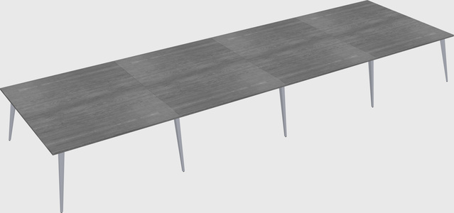Shared rectangular office desk system