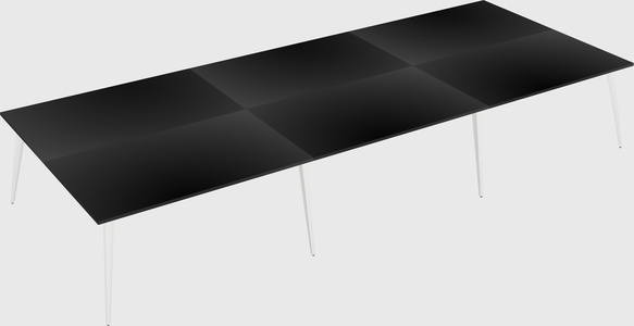 Shared rectangular office desk system
