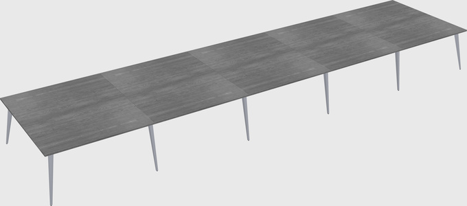 Shared rectangular office desk system