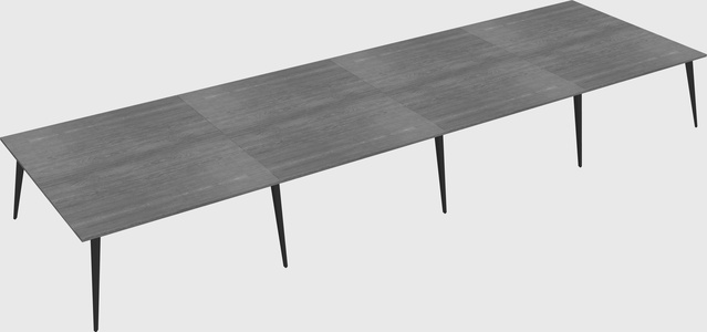 Shared rectangular office desk system