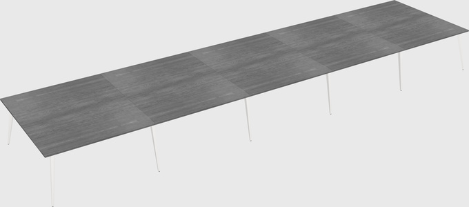 Shared rectangular office desk system