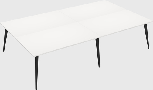 Shared rectangular office desk system
