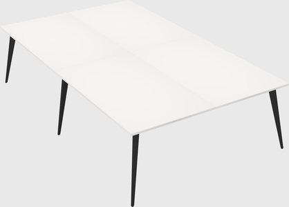 Shared rectangular office desk system