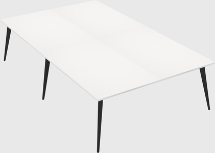 Shared rectangular office desk system