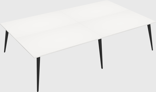 Shared rectangular office desk system