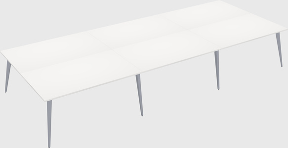 Shared rectangular office desk system
