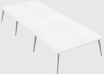 Shared rectangular office desk system