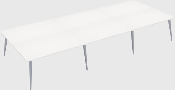 Shared rectangular office desk system