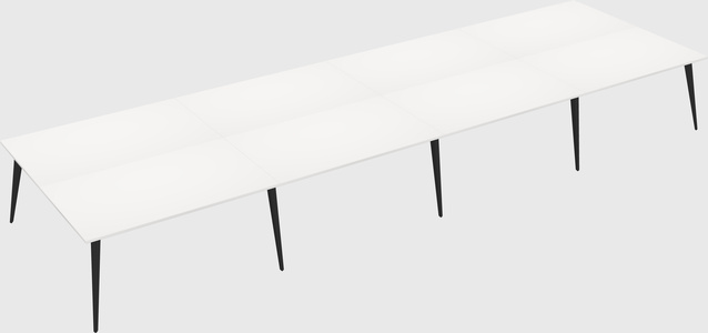Shared rectangular office desk system