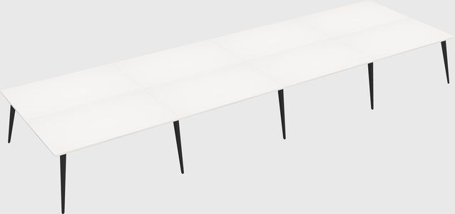 Shared rectangular office desk system