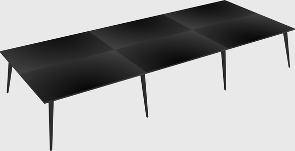Shared rectangular office desk system
