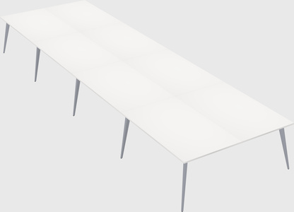 Shared rectangular office desk system