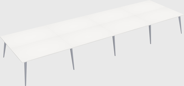 Shared rectangular office desk system