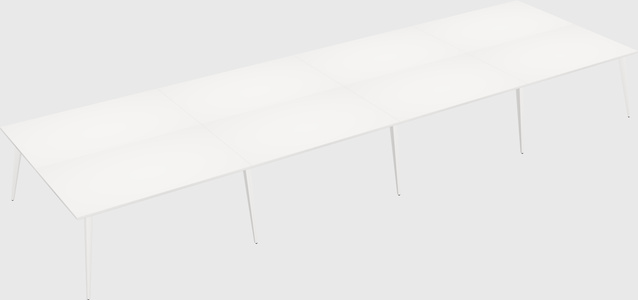 Shared rectangular office desk system