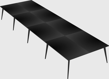 Shared rectangular office desk system