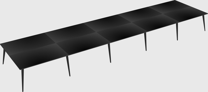 Shared rectangular office desk system