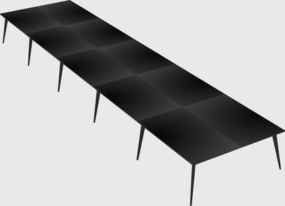 Shared rectangular office desk system
