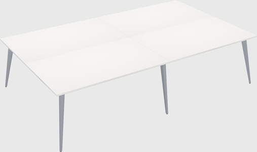 Shared rectangular office desk system