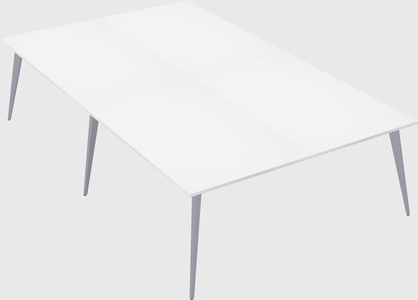 Shared rectangular office desk system