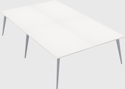 Shared rectangular office desk system