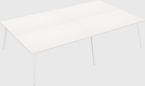 Shared rectangular office desk system
