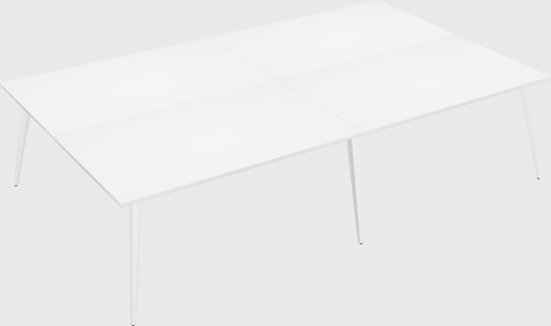 Shared rectangular office desk system