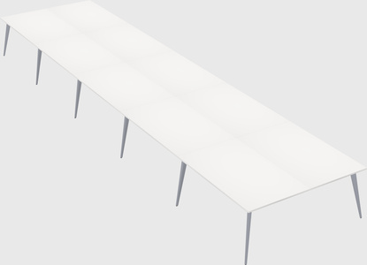 Shared rectangular office desk system