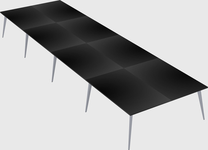 Shared rectangular office desk system