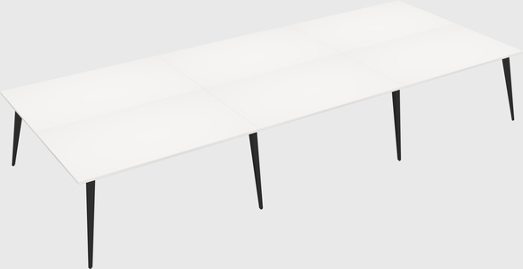 Shared rectangular office desk system