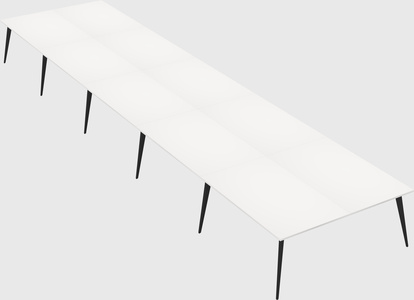Shared rectangular office desk system