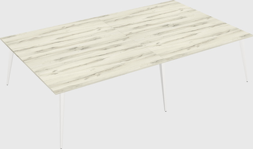 Shared rectangular office desk system