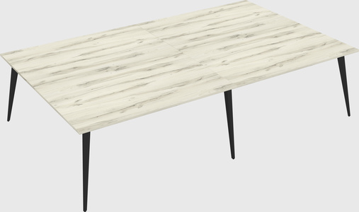 Shared rectangular office desk system