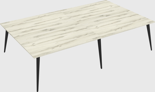 Shared rectangular office desk system