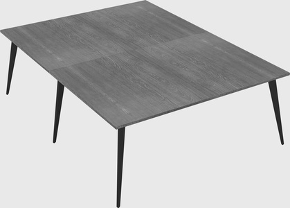 Shared rectangular office desk system