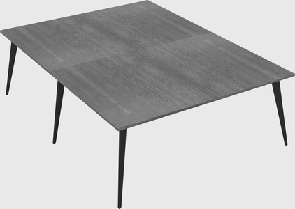 Shared rectangular office desk system