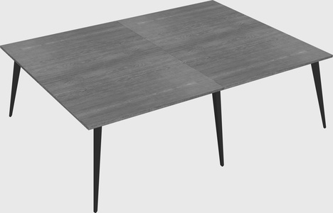 Shared rectangular office desk system